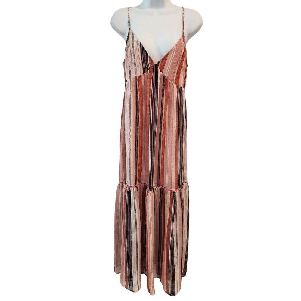 New Jack BB Dakota Sailors Delight Pink Peach Black Maxi Dress XS